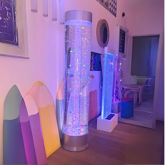 Playlearn Jumbo Bubble Tube Extra Wide 1.5m – Sensory Bubble Column with Floating Balls & Remote Control