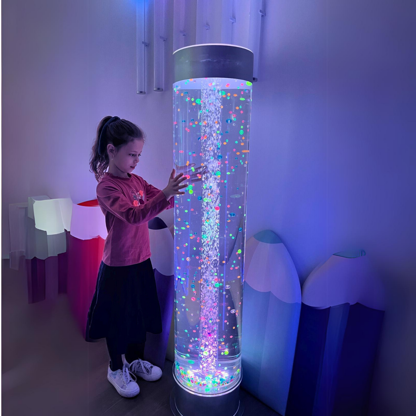Playlearn Jumbo Bubble Tube Extra Wide 1.5m – Sensory Bubble Column with Floating Balls & Remote Control