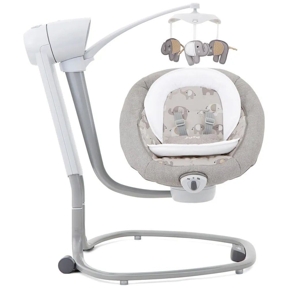 Joie Serina Swivel Baby Swing Elephant Duo – Multi-Motion Soothing Swing for Babies
