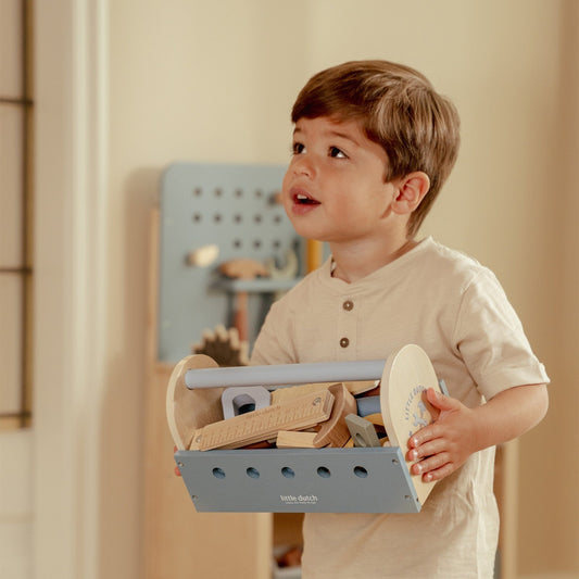 Little Dutch Tool Box New – Wooden Pretend Play Tool Set for Kids