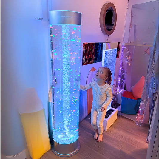 Playlearn Jumbo Bubble Tube Extra Wide 1.5m – Sensory Bubble Column with Floating Balls & Remote Control