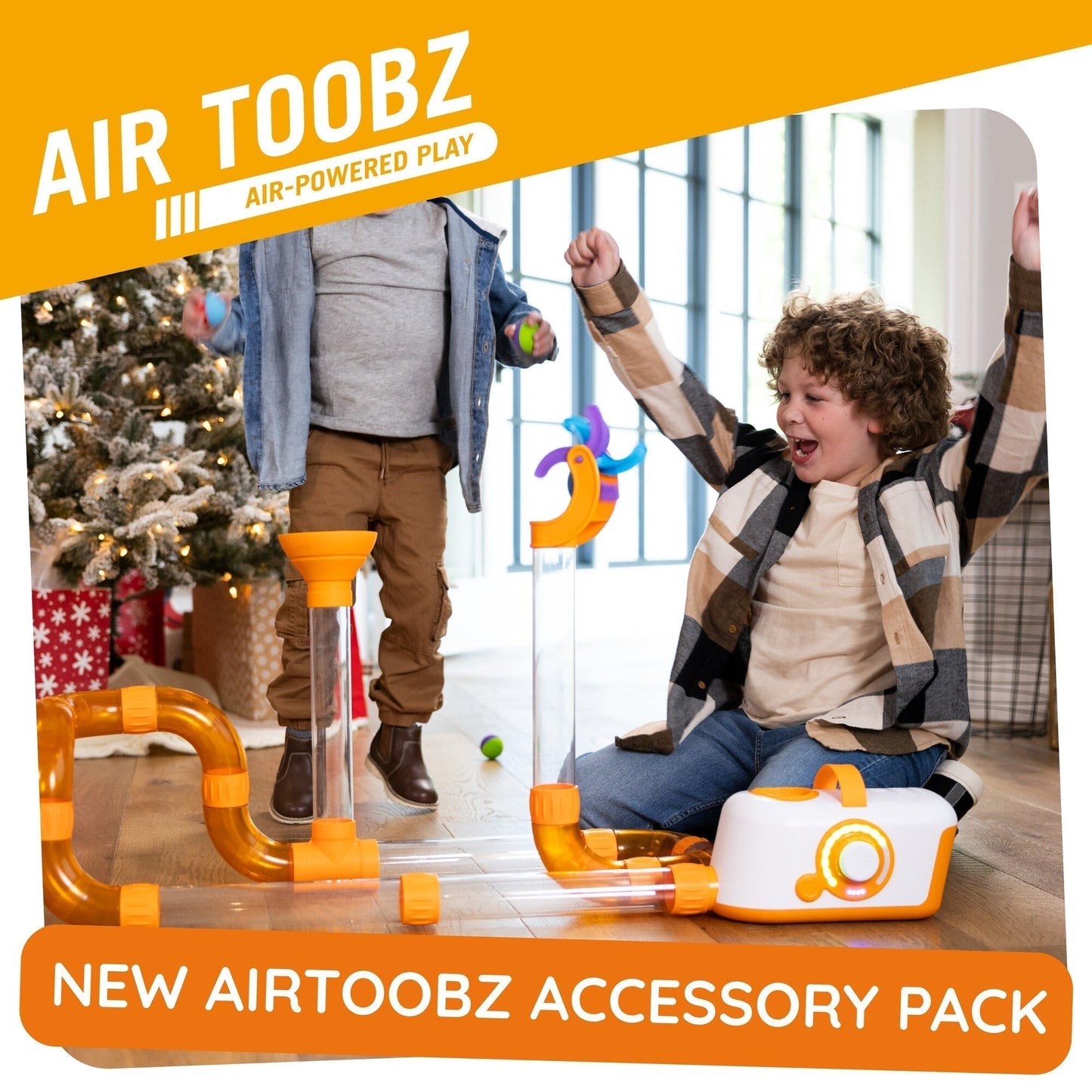 Fat Brain Toys Air Toobz – Whirlwind Accessory Pack | STEM Air-Powered Motion Add-On for Kids