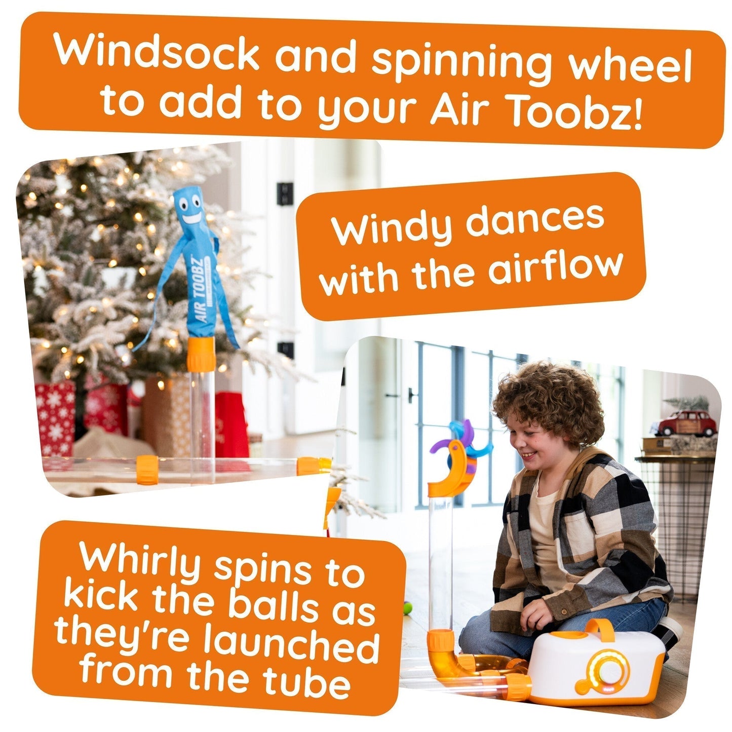Fat Brain Toys Air Toobz – Whirlwind Accessory Pack | STEM Air-Powered Motion Add-On for Kids