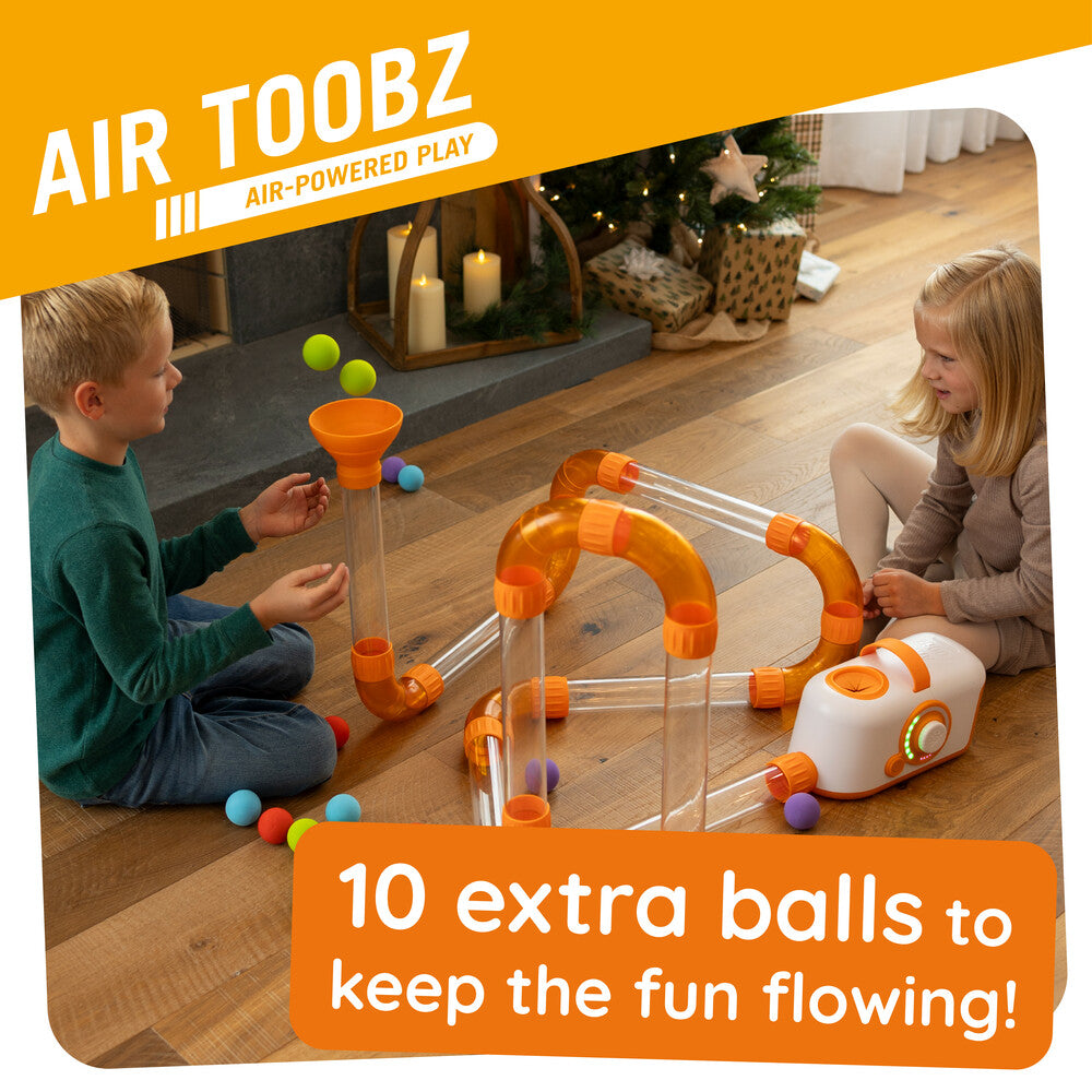 Fat Brain Toys Air Toobz Expansion Pack – STEM Air-Powered Tube Extension Set for Kids
