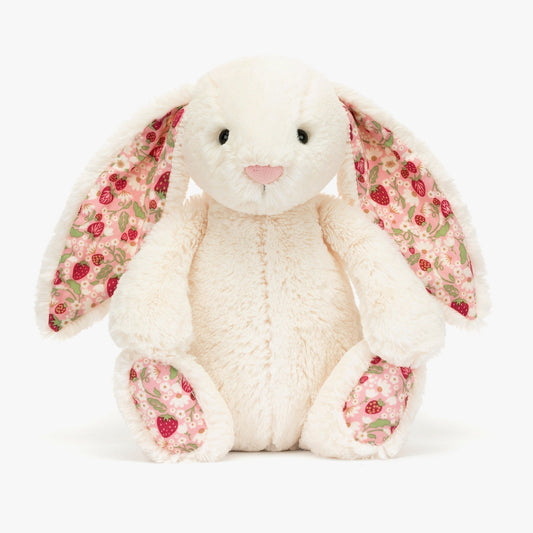Jellycat Blossom Cream Bunny Berry Original Plush Toy – Soft Floral Bunny Teddy