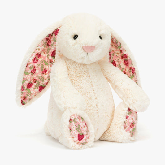 Jellycat Blossom Cream Bunny Berry Original Plush Toy – Soft Floral Bunny Teddy