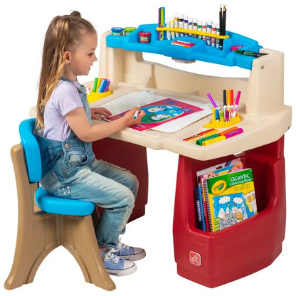 Step2 Art Activity Desk Deluxe – Creative Kids Art & Craft Desk with Storage