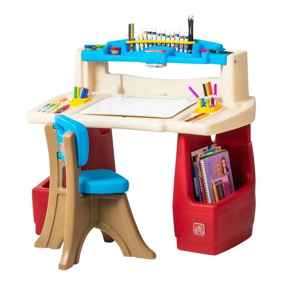Step2 Art Activity Desk Deluxe – Creative Kids Art & Craft Desk with Storage