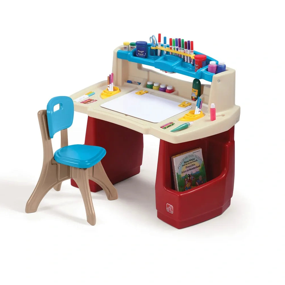 Step2 Art Activity Desk Deluxe – Creative Kids Art & Craft Desk with Storage