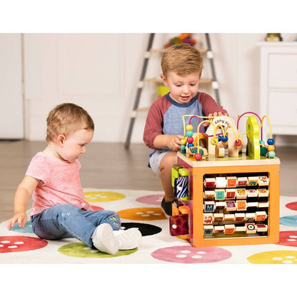 Zany Zoo Wooden Activity Cube Assortment – Multi-Activity Learning Toy for Toddlers