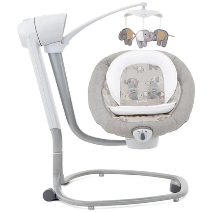 Joie Serina Swivel Baby Swing Elephant Duo – Multi-Motion Soothing Swing for Babies