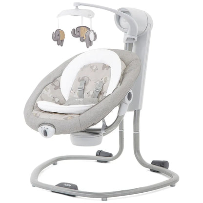 Joie Serina Swivel Baby Swing Elephant Duo – Multi-Motion Soothing Swing for Babies
