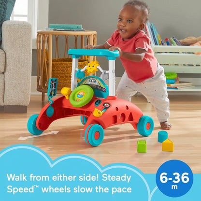 Fisher-Price 2-Sided Steady Speed Baby Walker – Adjustable Speed First Steps Walker for Babies