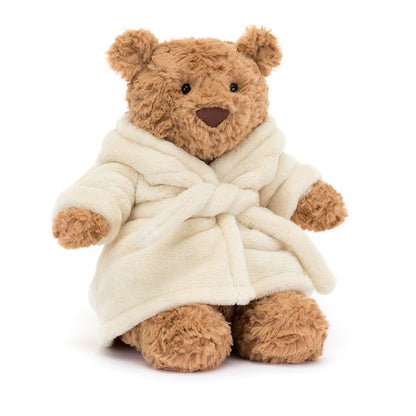 Jellycat Bartholomew Bear Plush Toy – Cozy Bathrobe Outfit Soft Teddy Bear