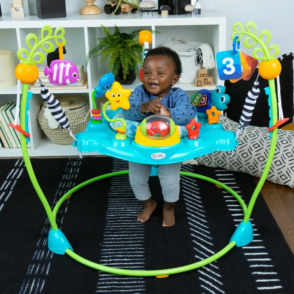Baby Einstein 2-in-1 Ocean-Themed Activity Jumper for Babies – Musical & Sensory Learning Jumper