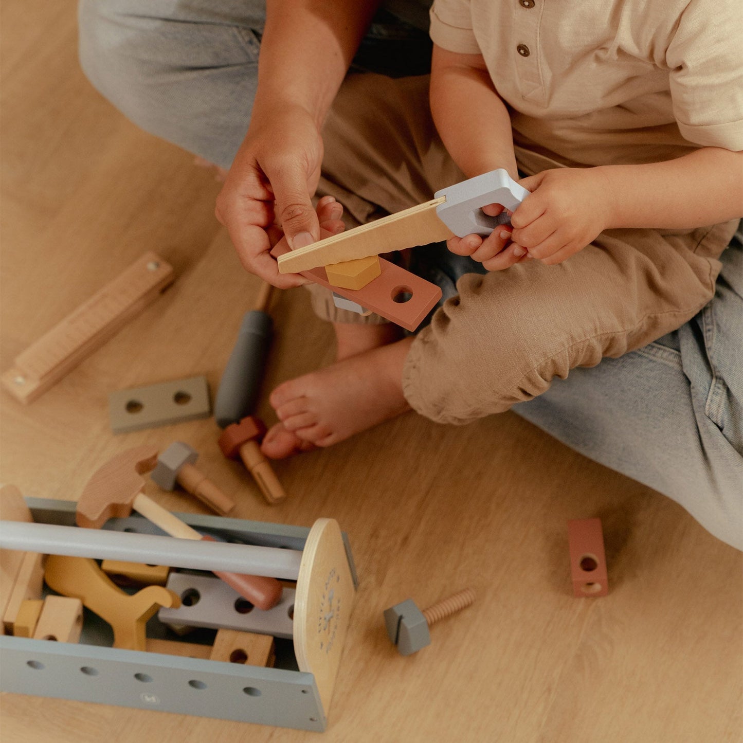 Little Dutch Tool Box New – Wooden Pretend Play Tool Set for Kids