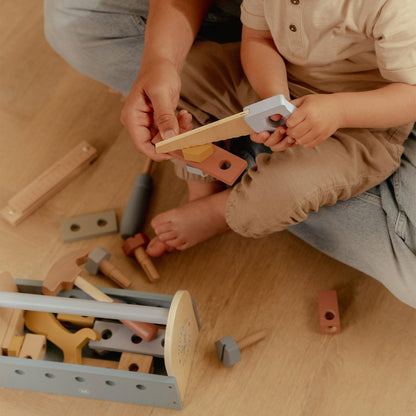 Little Dutch Tool Box New – Wooden Pretend Play Tool Set for Kids